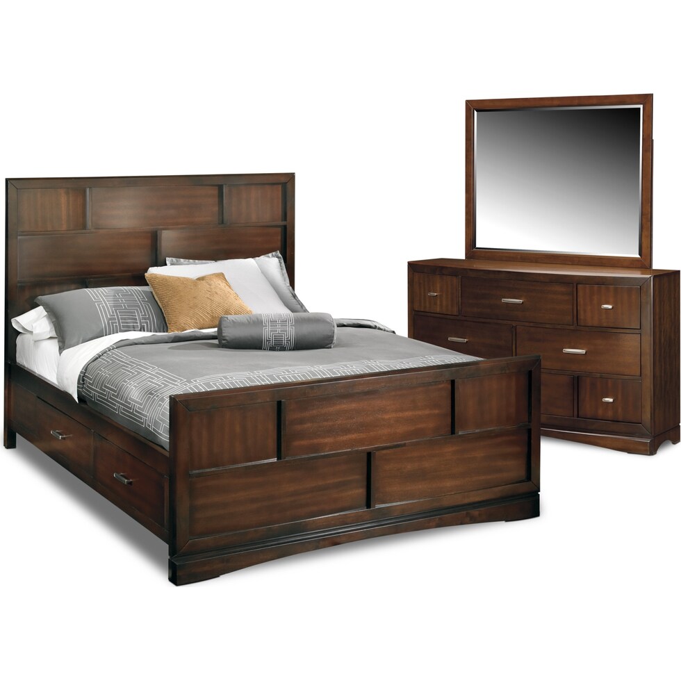 toronto dark brown  pc queen bedroom   