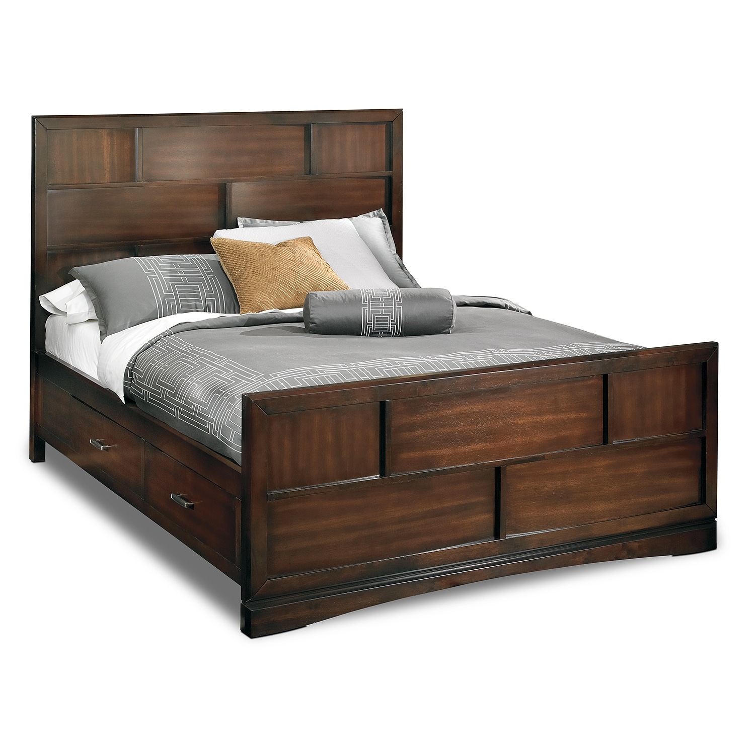 Toronto Queen Storage Bed Pecan Value City Furniture