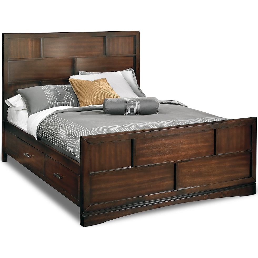 toronto dark brown king storage bed   