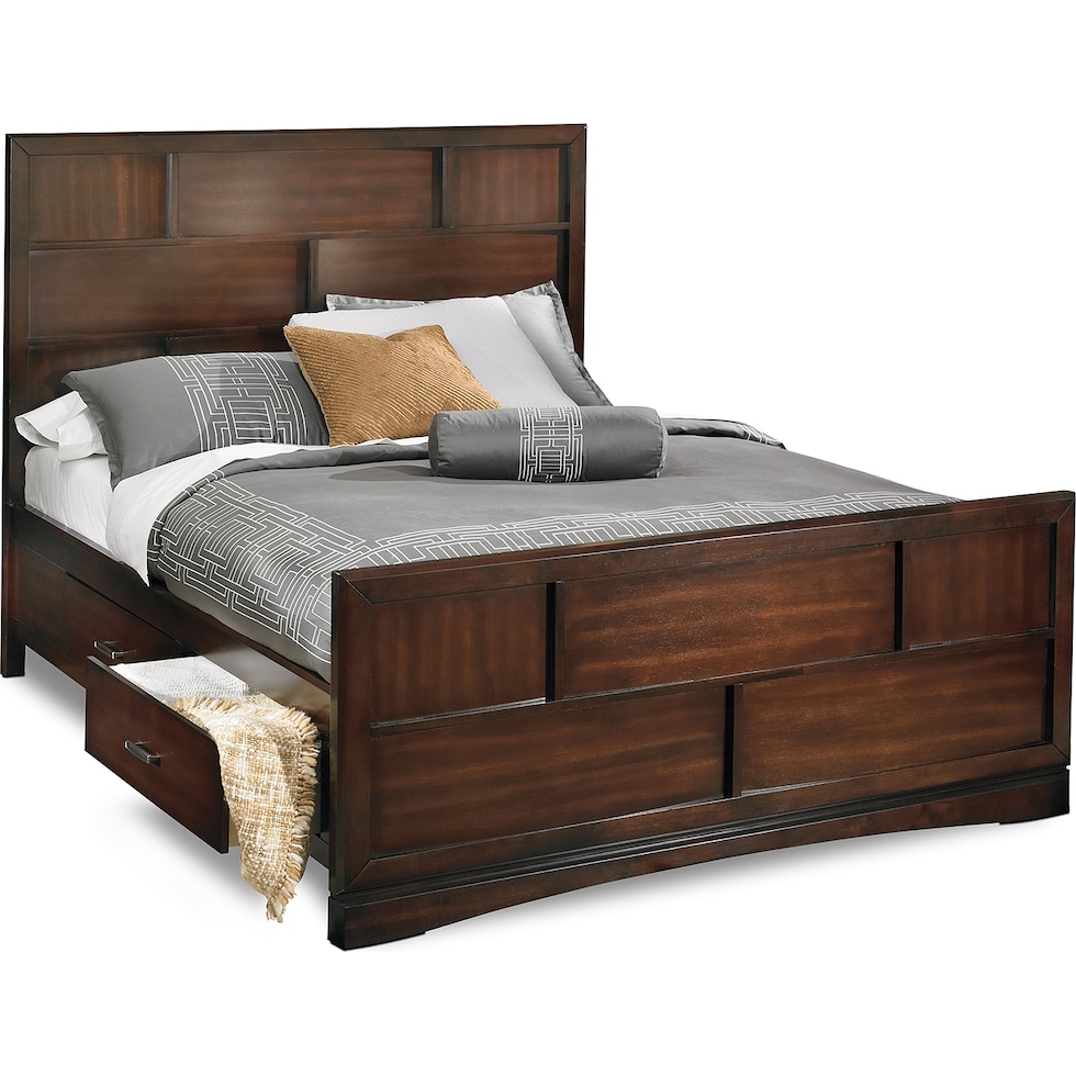 toronto dark brown king storage bed   