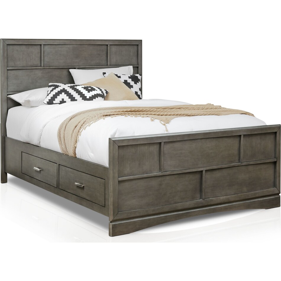 Toronto King Storage Bed Gray Value City Furniture