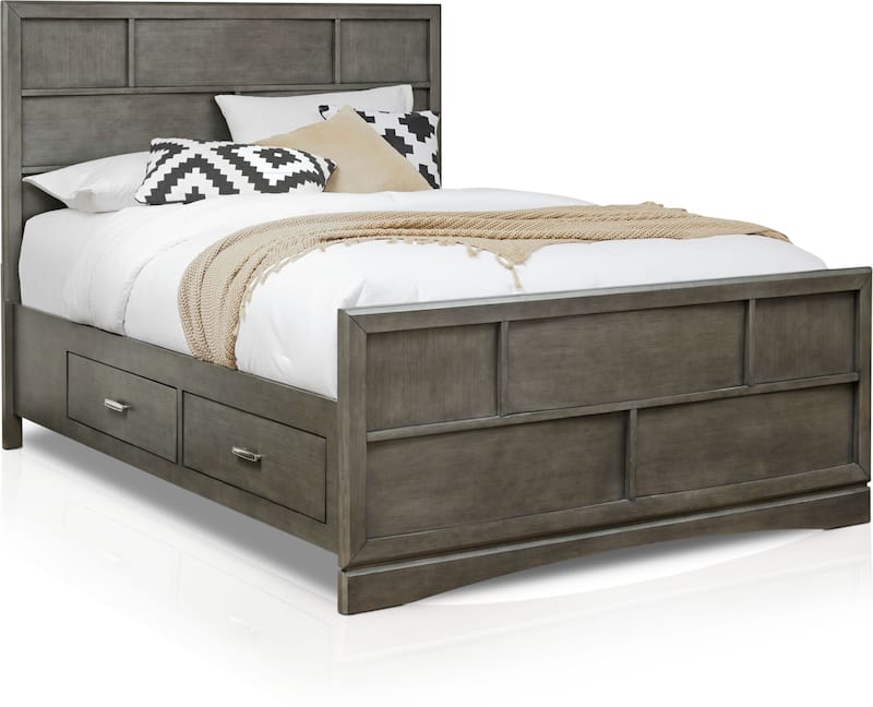 Toronto Queen Storage Bed Gray Value City Furniture