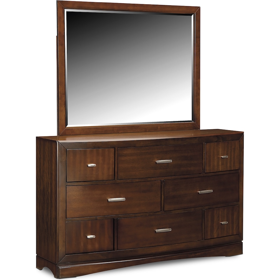 toronto pecan dresser & mirror   