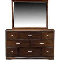 toronto pecan dresser and mirror   