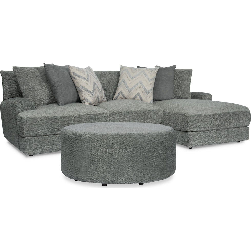 torrey gray  pc sectional and ottoman   