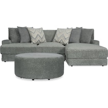 torrey gray  pc sectional and ottoman   