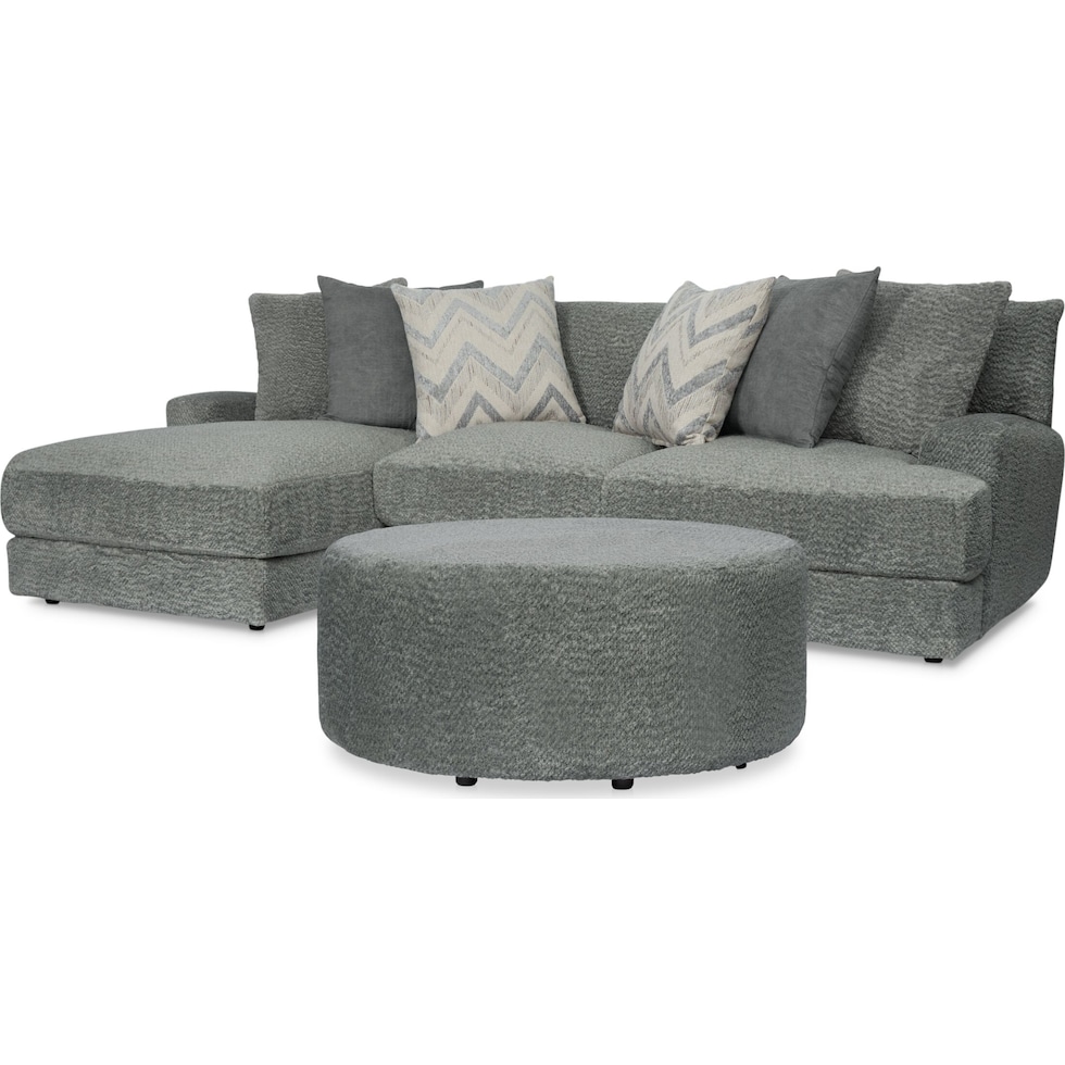 torrey gray  pc sectional and ottoman   