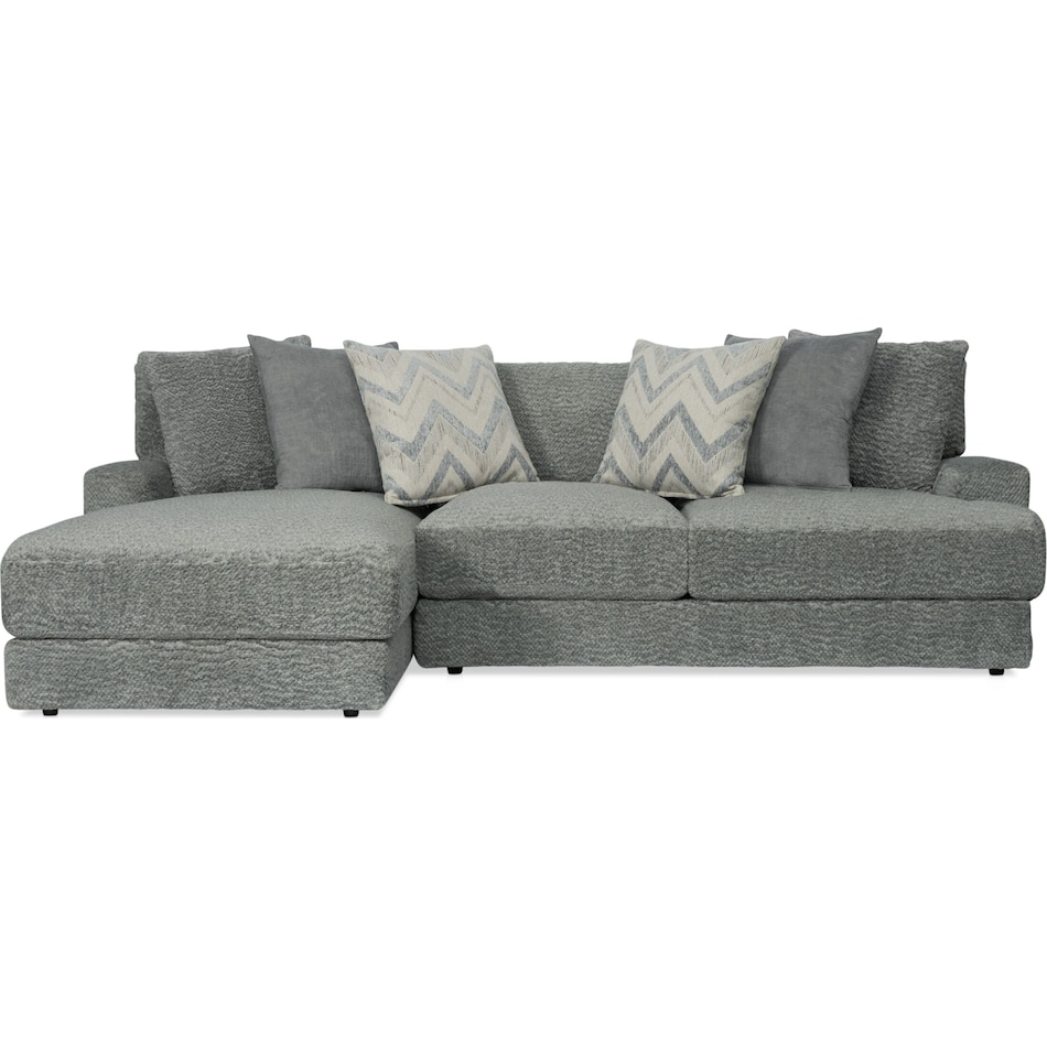 Value City Furniture Free Delivery Code Torrey 2-Piece Sectional with Left-Facing Chaise - Ash | Value City