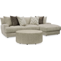 torrey white  pc sectional and ottoman   
