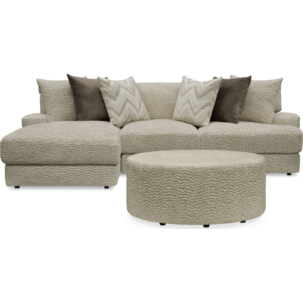 torrey white  pc sectional and ottoman   