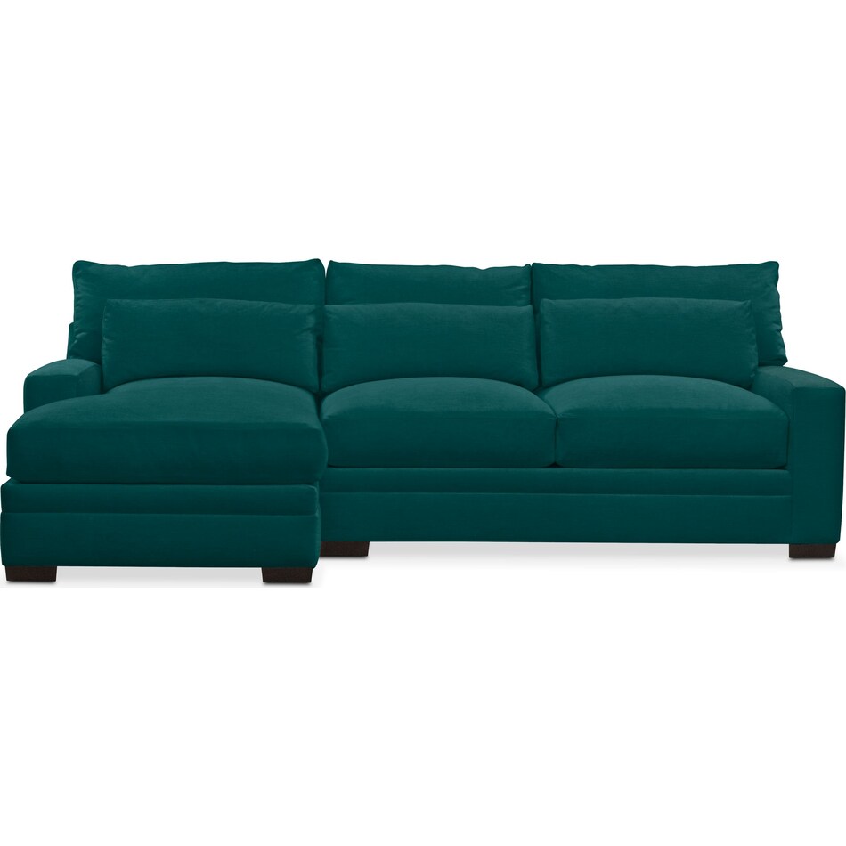 toscana peacock  pc sectional with left facing chaise   