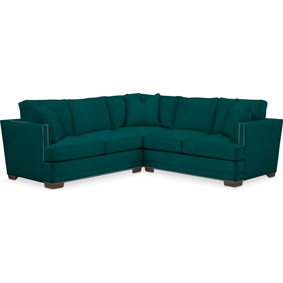 toscana peacock  pc sectional with left facing loveseat   