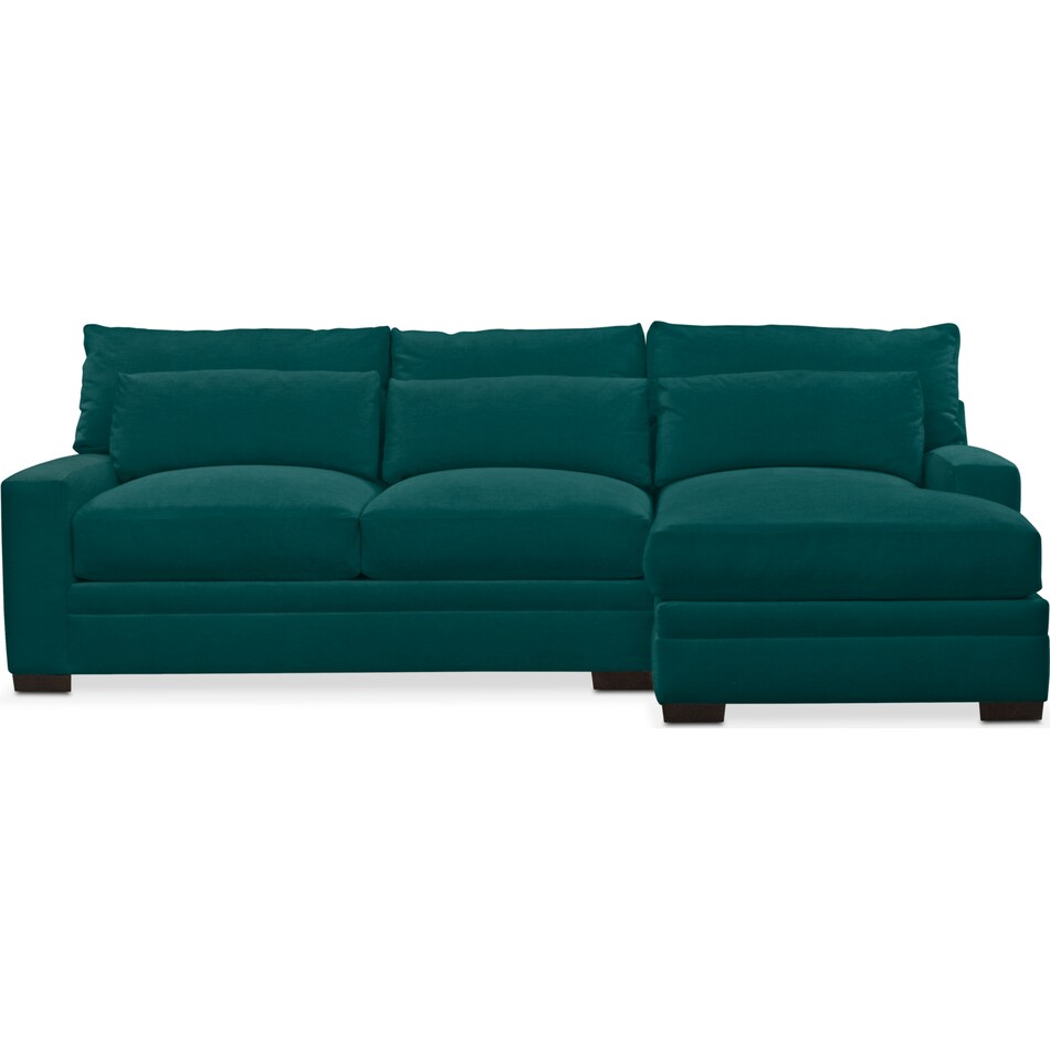 toscana peacock  pc sectional with right facing chaise   