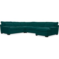 toscana peacock  pc sectional with right facing chaise   