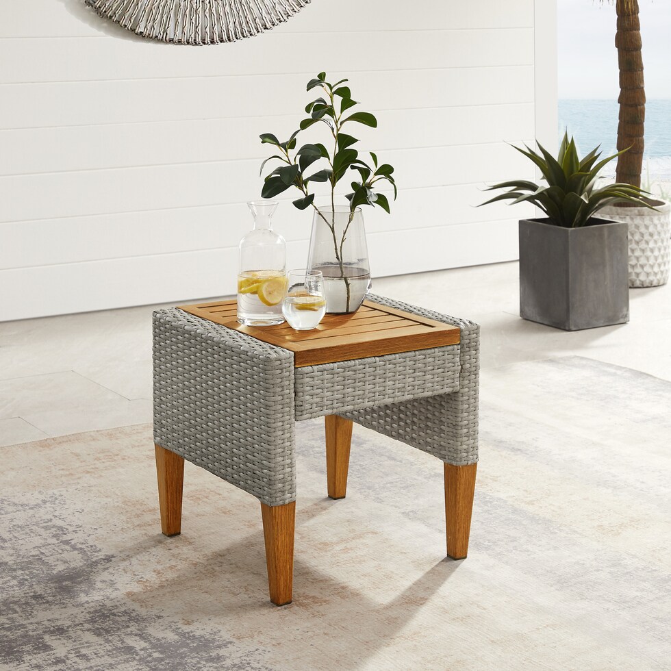 totten key gray outdoor end table   