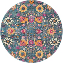 tralee blue area rug  round   