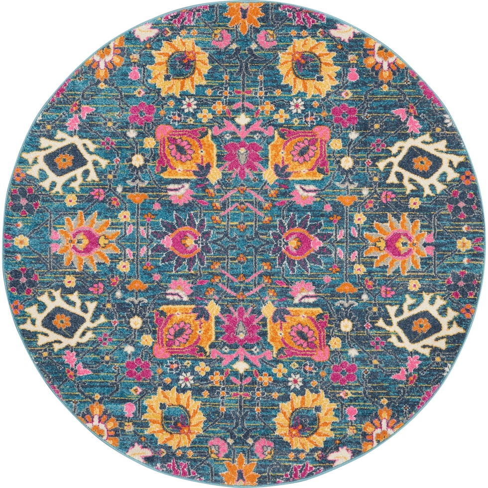 tralee blue area rug  round   