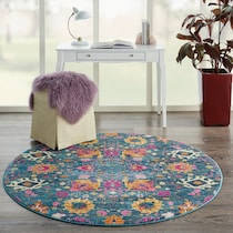 tralee blue area rug  round   