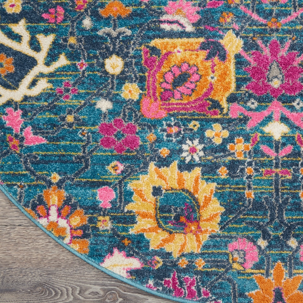 tralee blue area rug  round   