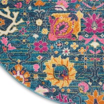 tralee blue area rug  round   