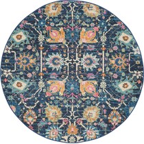 tralee blue area rug  round   