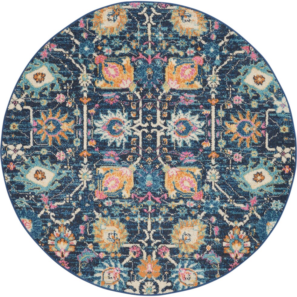 tralee blue area rug  round   
