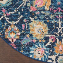 tralee blue area rug  round   