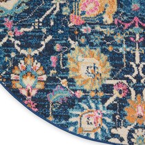 tralee blue area rug  round   