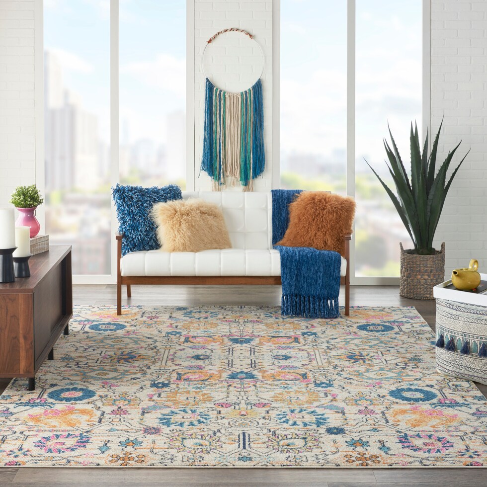 tralee ivory multicolor area rug  x    