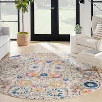 tralee ivory multicolor area rug  round   