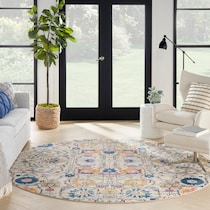 tralee ivory multicolor area rug  round   