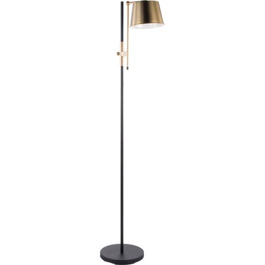 Trellis Floor Lamp - Black/Brass