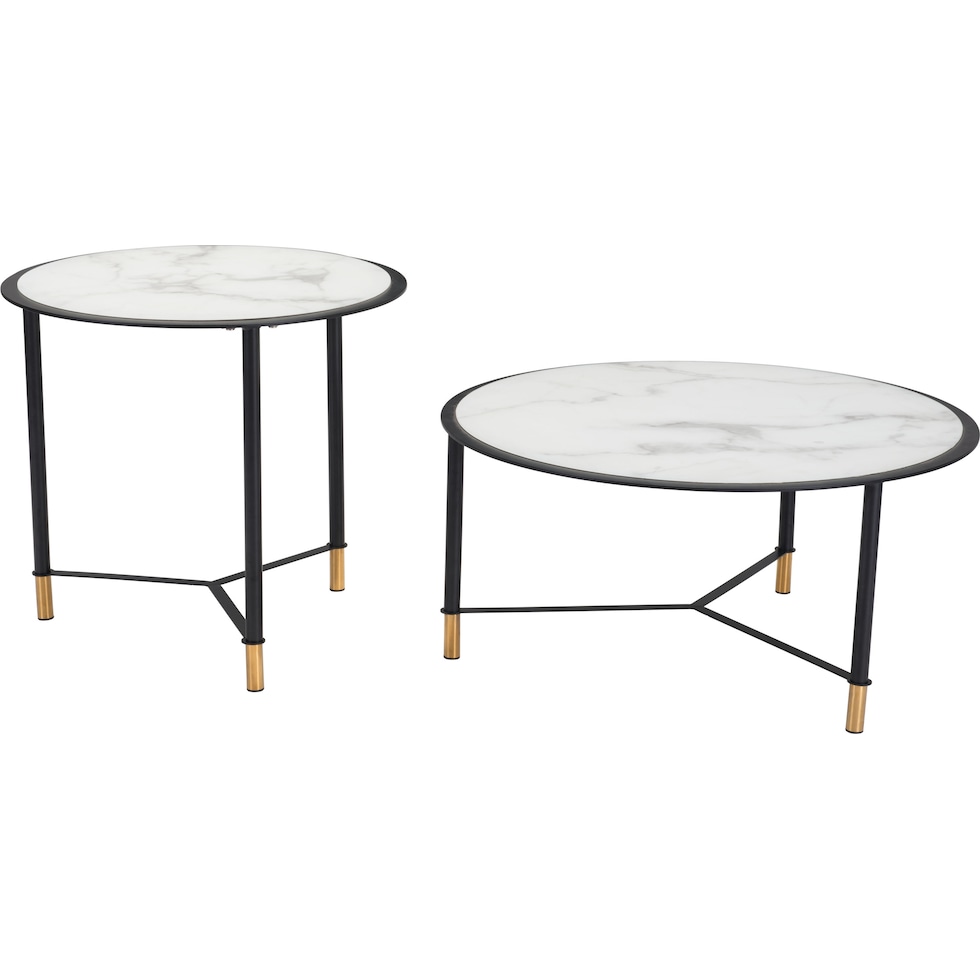 trelly white black gold coffee table   