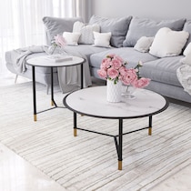trelly white black gold coffee table   