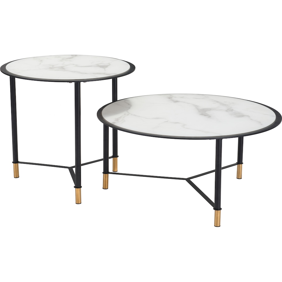trelly white black gold coffee table   