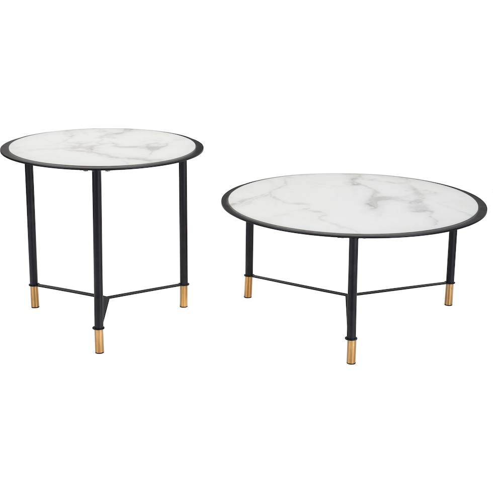 trelly white black gold coffee table   