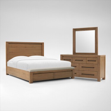 Tremont 5-Piece Storage Bedroom Set with Dresser and Mirror