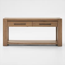 tremont tables light brown console table   