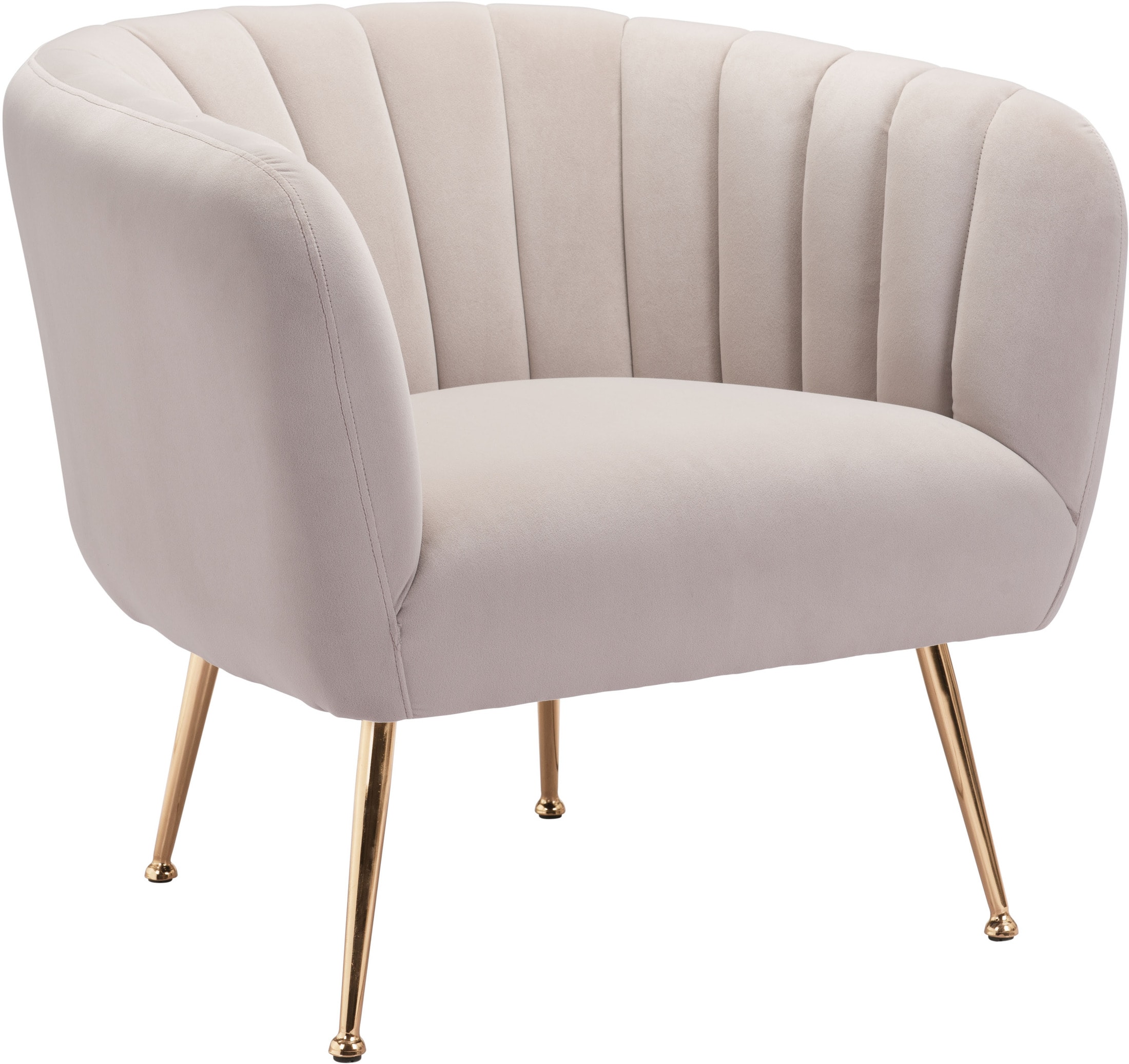 Zuo Deco Accent Chair Beige Gold