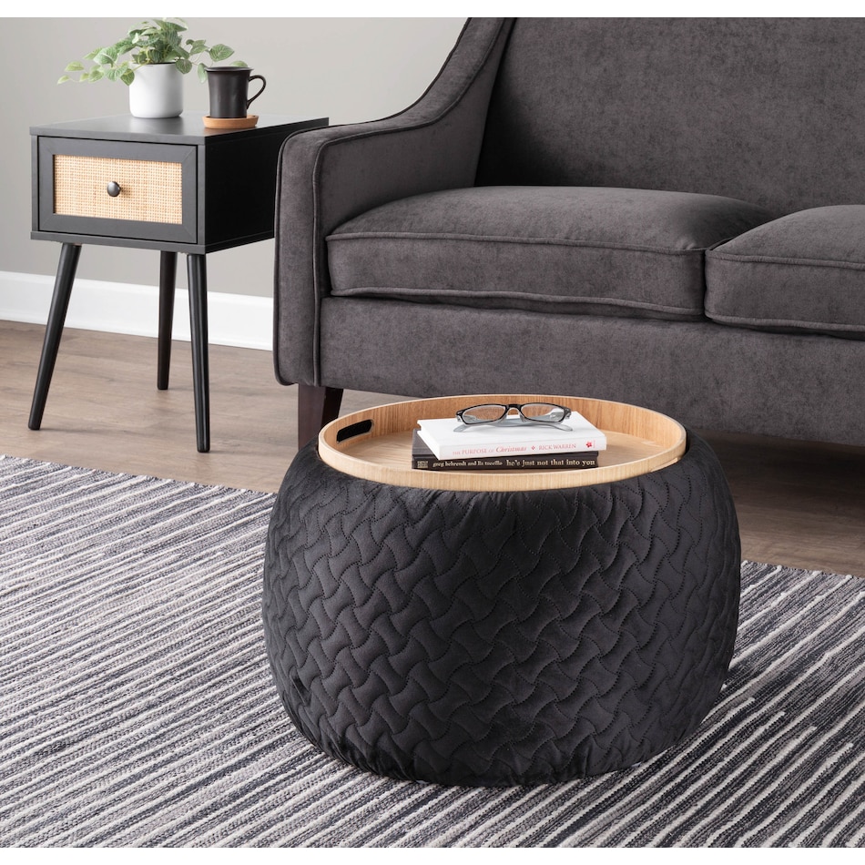 trey black pouf   