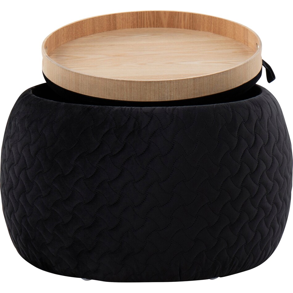 trey black pouf   