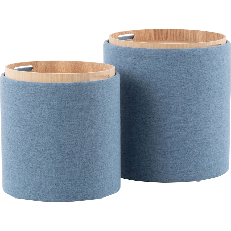 trey blue ottoman   