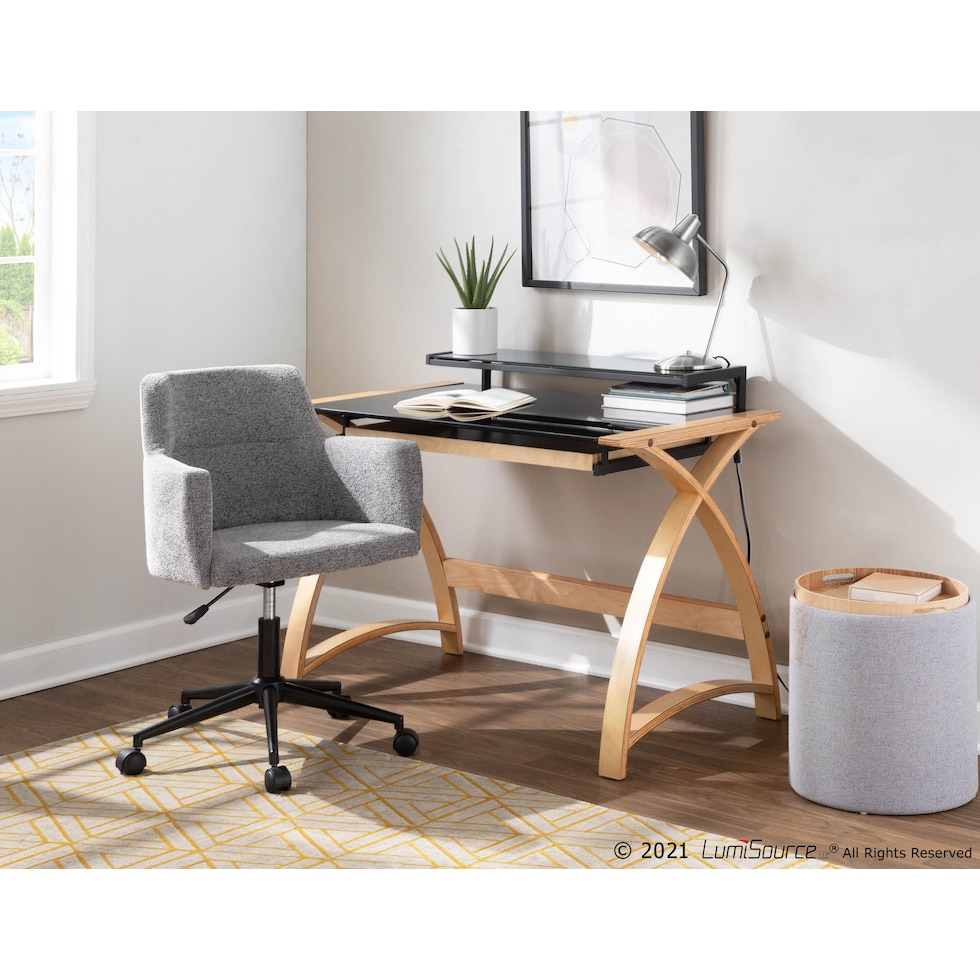 trey gray ottoman   