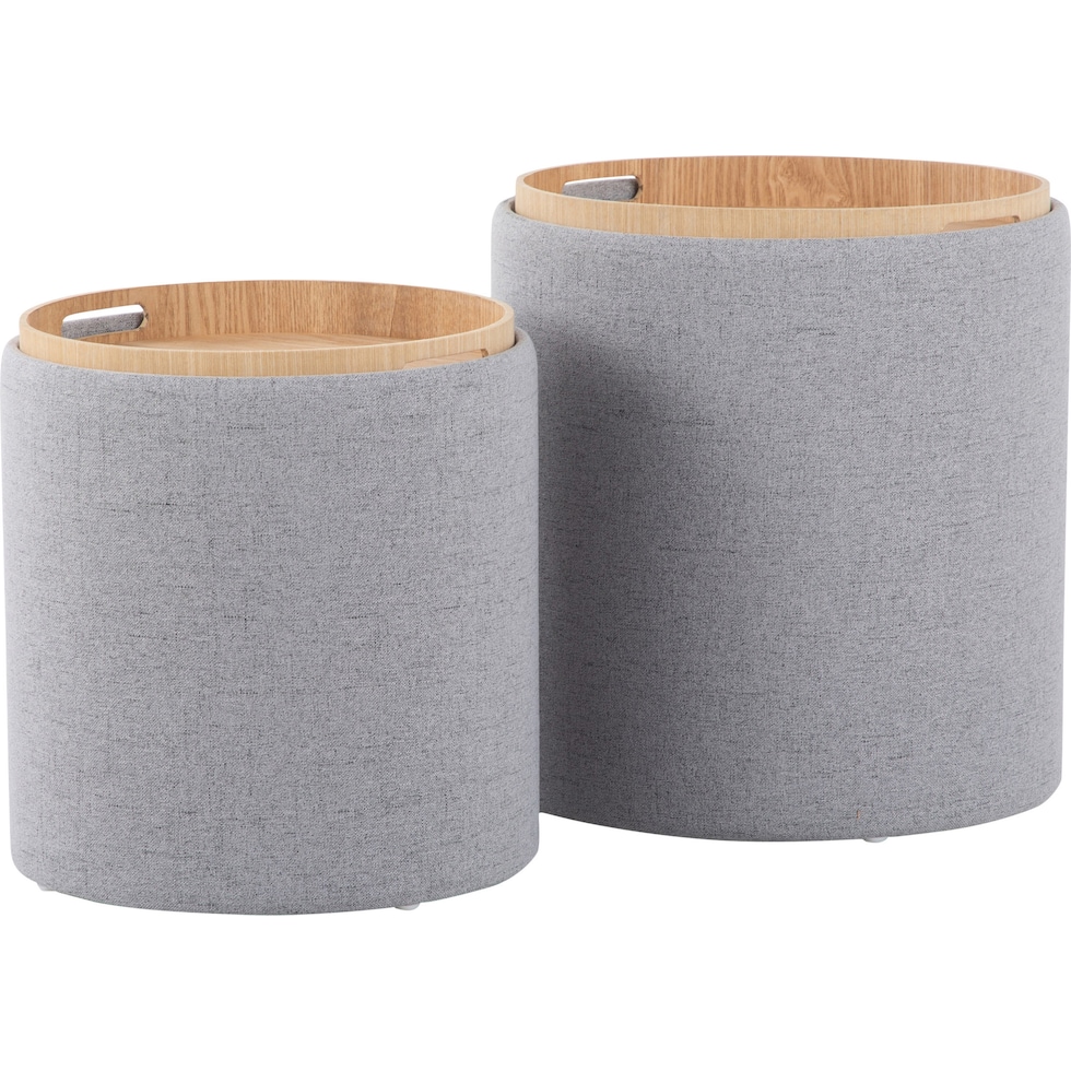 trey gray ottoman   