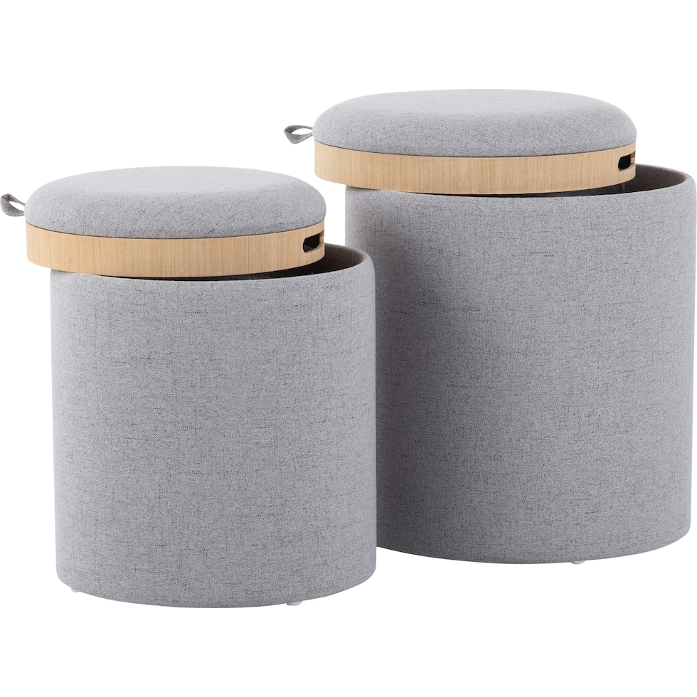trey gray ottoman   