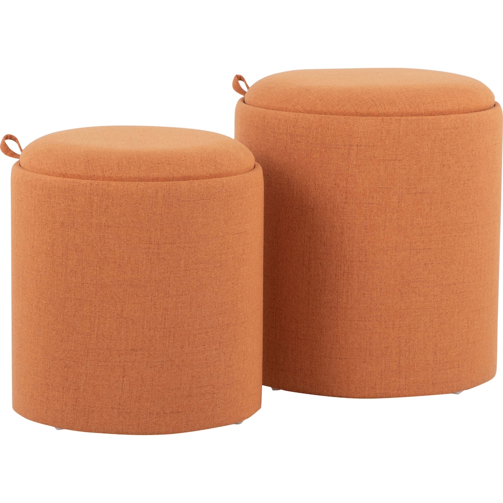 trey orange ottoman   