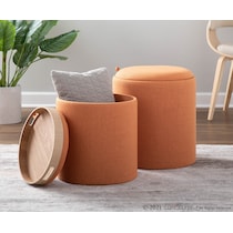 trey orange ottoman   