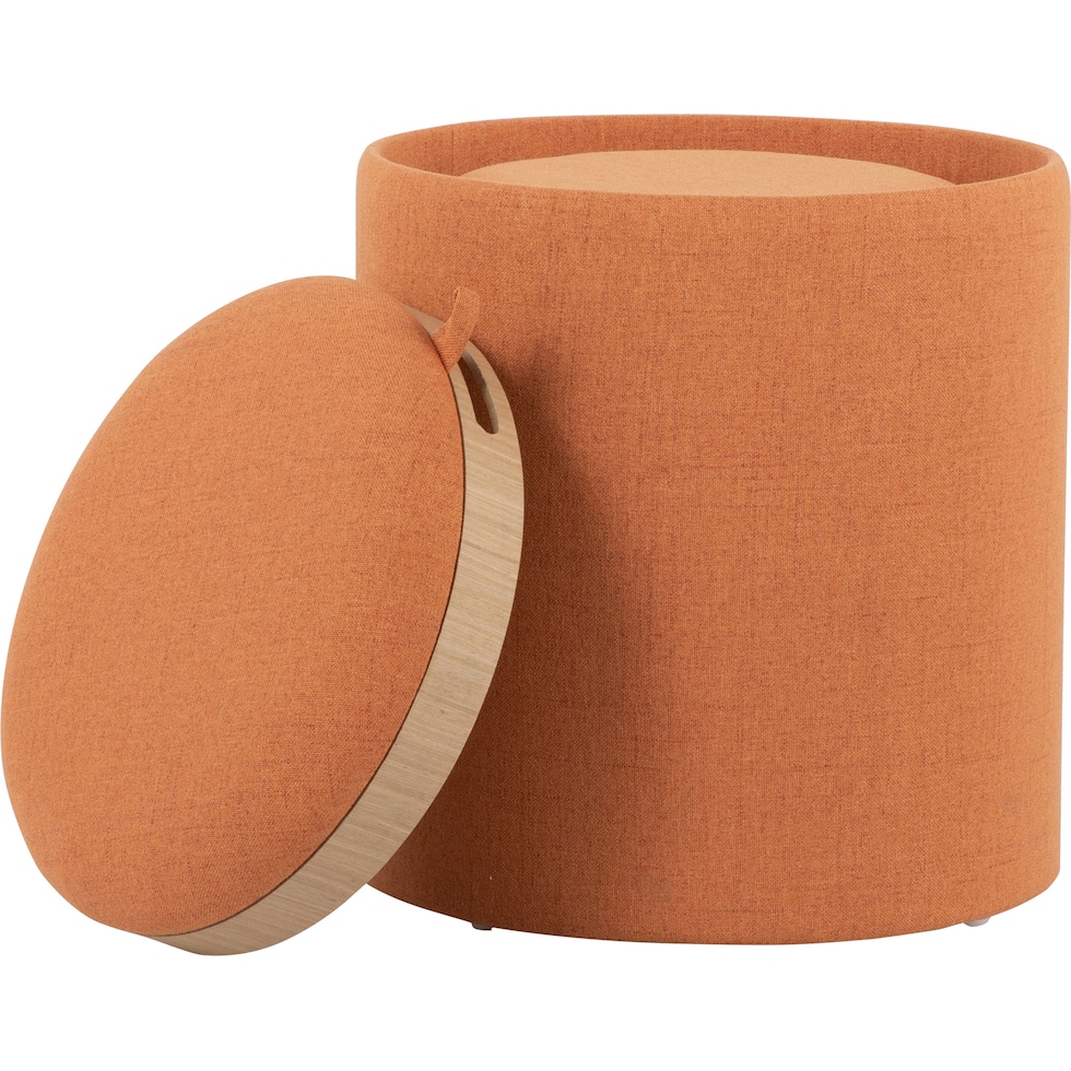 trey orange ottoman   