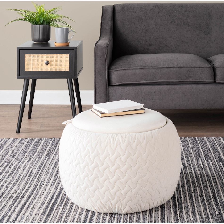 trey white pouf   