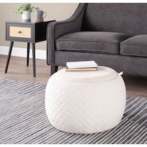 trey white pouf   